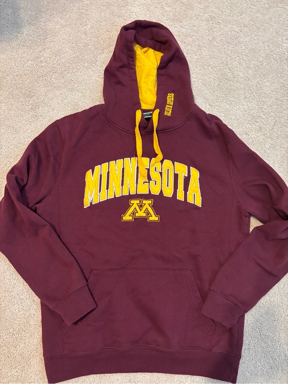 Stadium Athletics Maroon and Gold Hoodie with Golden Gophers Embroidery